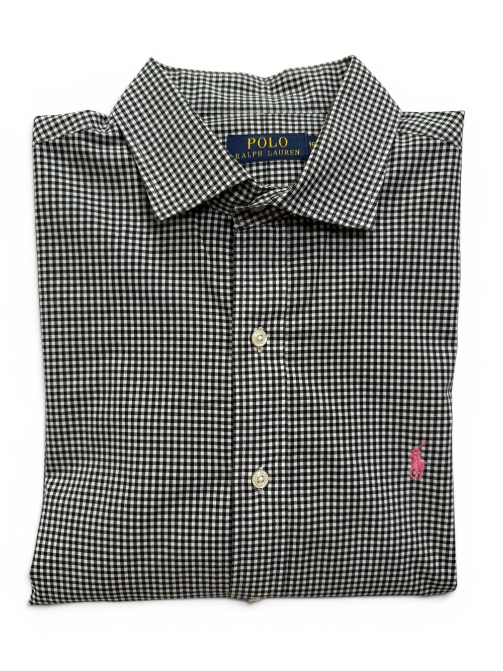 Polo by Ralph Lauren Black & White Gingham Button-Down Men’s Large 16.5 32/33 - Picture 9 of 9
